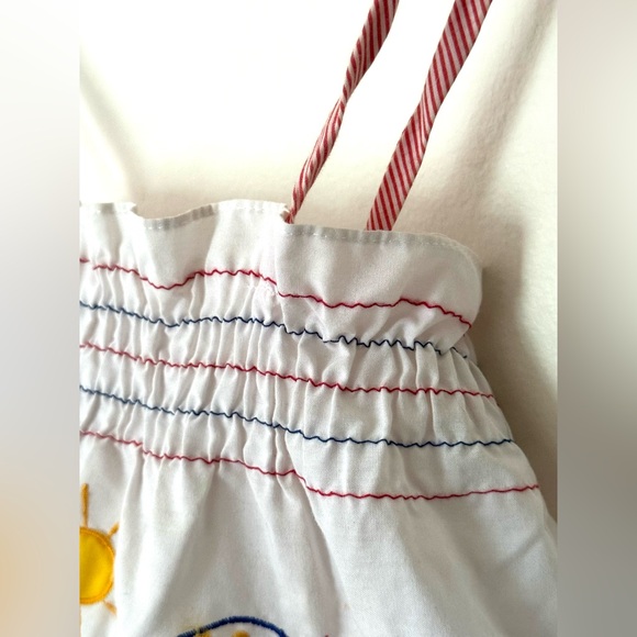 Vintage 80’s Sesame Street Baby Girl’s White Dress with Embroidered Big Bird - Picture 4 of 7